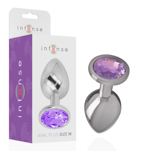 INTENSE - Analinis metalinis kaištis su violetiniu kristalu