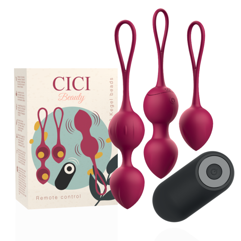 CICI BEAUTY – premium silikoniniai 3 vibruojantys kegelio kamščiai su nuotoliniu valdymu