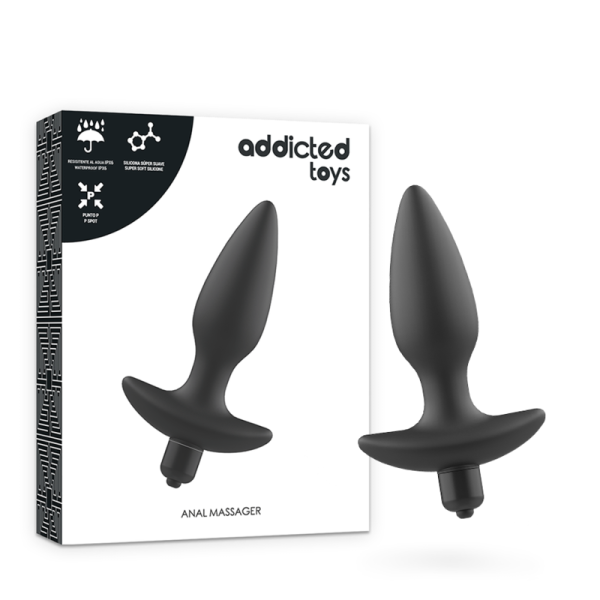 ADDICTED TOYS – vibruojantis analinis masažuoklis juodas