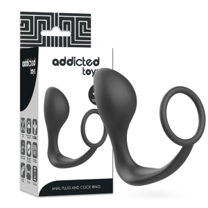 ADDICTED TOYS – analinis kamštis su juodu silikono žiedu