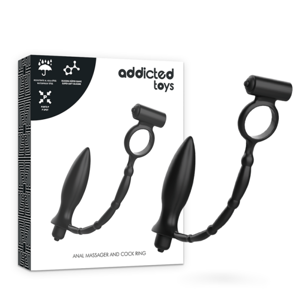 ADDICTED TOYS – vibracinis analo kamštis su žiedu