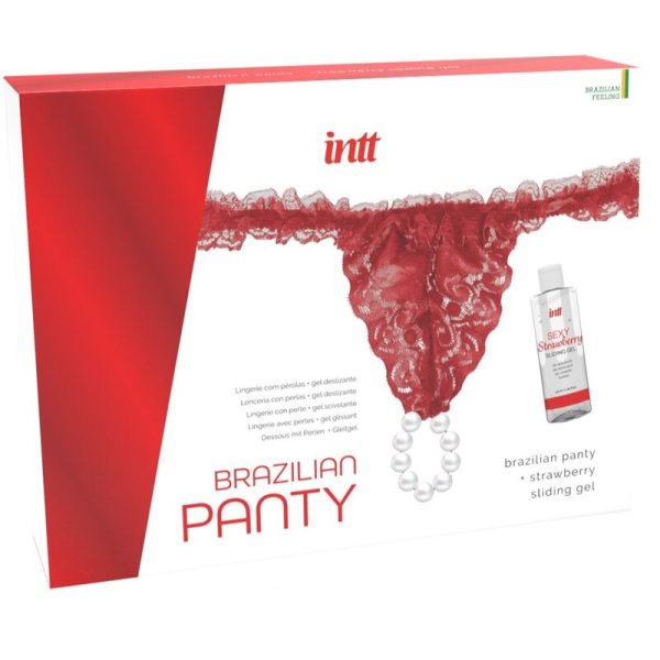 INTT RELEASES – brazilian red panty with pearls and lubricating gel 50 ml