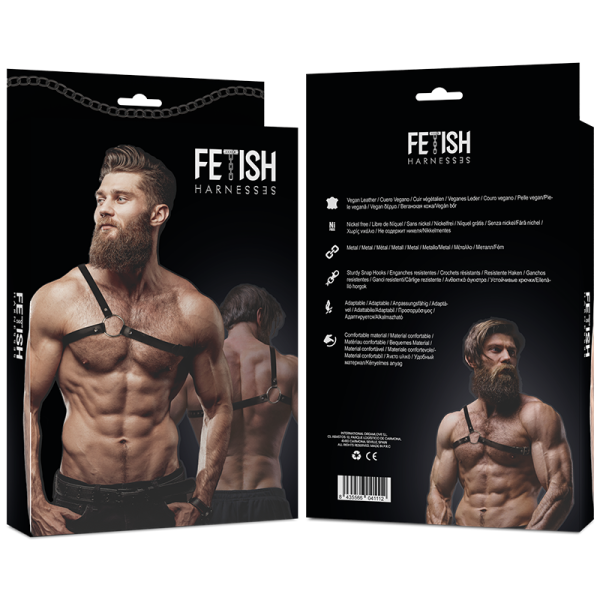 FETISH SUBMISSIVE ATTITUDE – fetish submissive - attitude vyriškas kryžminis petnešos iš eko odos - Image 2