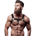 FETISH SUBMISSIVE ATTITUDE - Ekologiškos odos vyriška krūtinės diržai