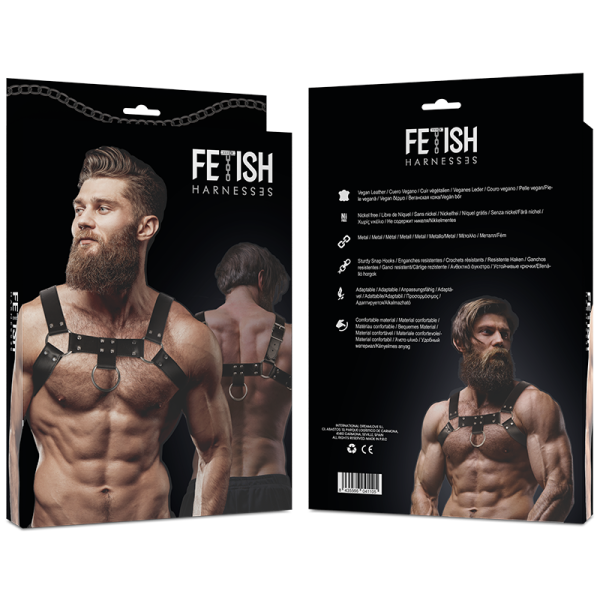FETISH SUBMISSIVE ATTITUDE – vyriškas eko-odos krūtinės diržas - Image 2