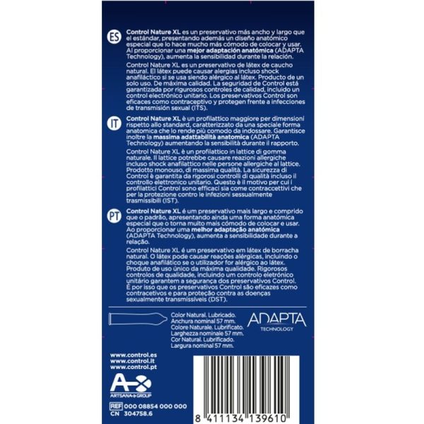 CONTROL CONDOMS – control - adapta nature xl prezervatyvai 12 vnt. - Image 2