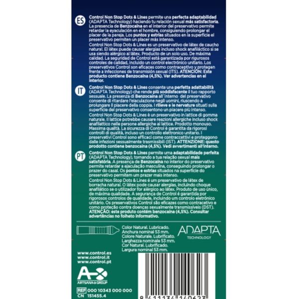 CONTROL CONDOMS – control - nepertraukiamieji taškai ir linijos prezervatyvai 12 vnt. - Image 2