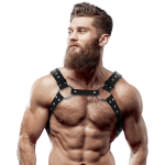 FETISH SUBMISSIVE ATTITUDE - VYRIŠKAS KRŪTINĖS DIRŽAS SU KILPOMIS