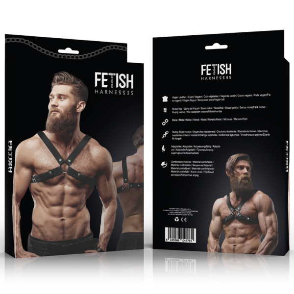 FETISH SUBMISSIVE ATTITUDE – vyrų reguliuojamas eko-odos kryžminis harness - Image 2