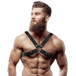 FETISH SUBMISSIVE ATTITUDE - Vyriškas reguliuojamas ekologiškos odos krūtinės d