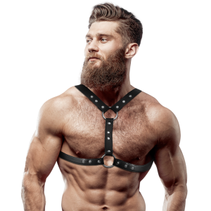 FETISH SUBMISSIVE ATTITUDE - Vyriškas krūtinės diržas iš eko odos