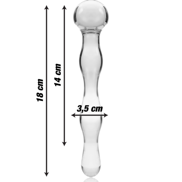 NEBULA SERIES BY IBIZA – modelis 13 dildo iš borosilikato stiklo aiškus 18 cm -o- 3.5 cm - Image 3