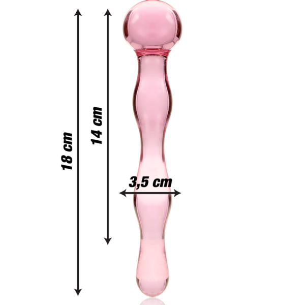 NEBULA SERIES BY IBIZA – modelis 13 dildo iš borosilikato stiklo rožinis 18 cm -o- 3.5 cm - Image 3