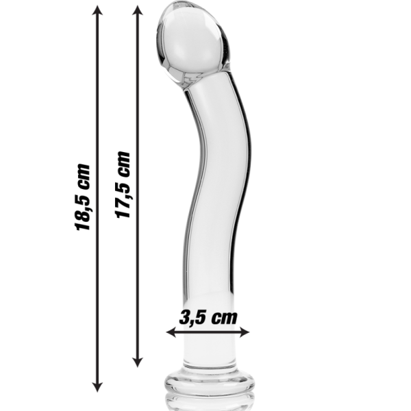 NEBULA SERIES BY IBIZA – modelis 18 dildo iš borosilikato stiklo aiškus 18.5 cm -o- 3.5 cm - Image 3