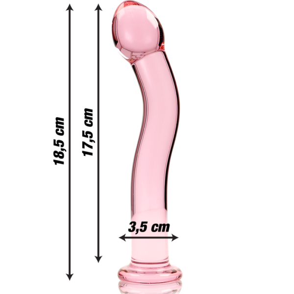 NEBULA SERIES BY IBIZA – modelis 18 dildo iš borosilikato stiklo rožinis 18.5 cm -o- 3.5 cm - Image 3