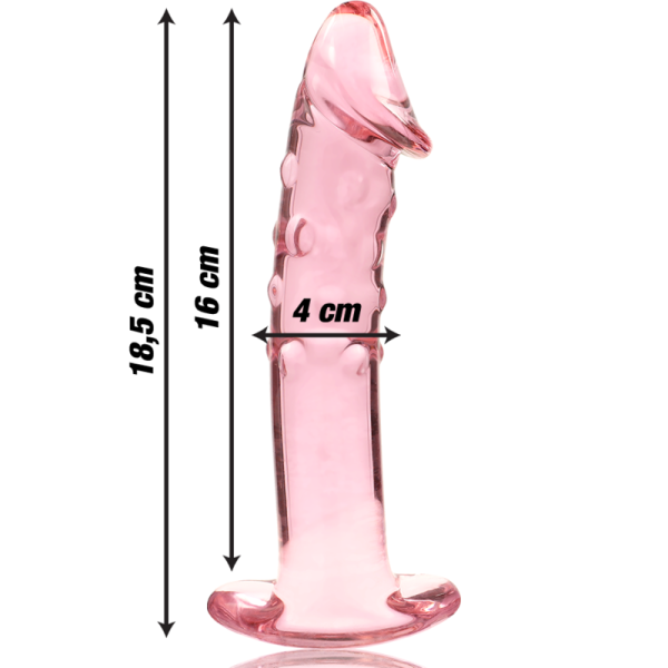 NEBULA SERIES BY IBIZA – modelis 19 dildo borosilikatinis stiklas rožinis 18.5 cm -o- 4 cm - Image 3