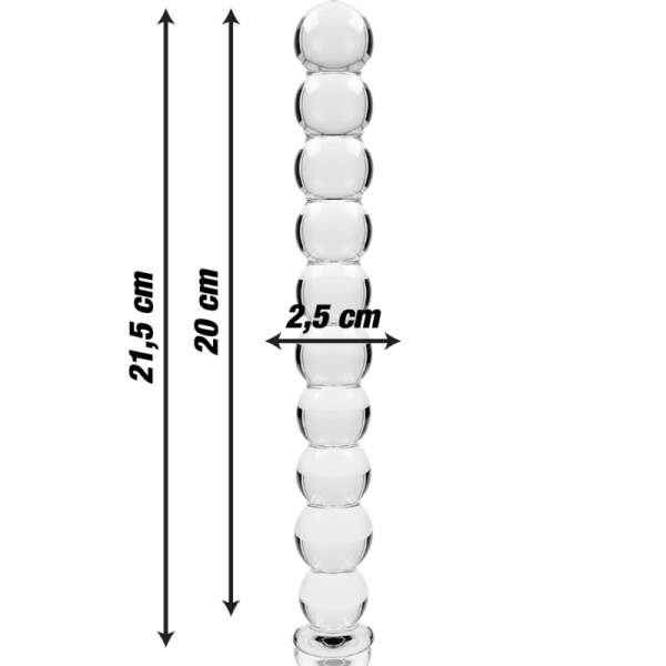 NEBULA SERIES BY IBIZA – modelis 22 dildo borosilikatinis stiklas aiškus 21.5 cm -o- 2.5 cm - Image 3