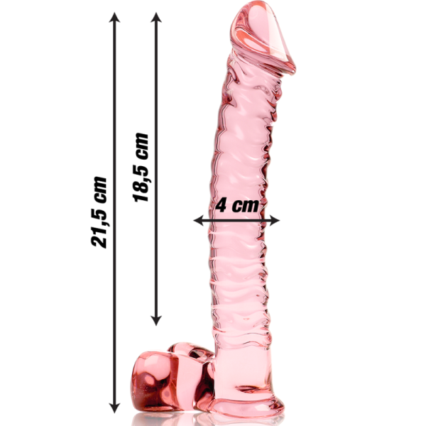 NEBULA SERIES BY IBIZA – modelis 23 dildo iš borosilikato stiklo rožinis 21.5 cm -o- 4 cm - Image 3
