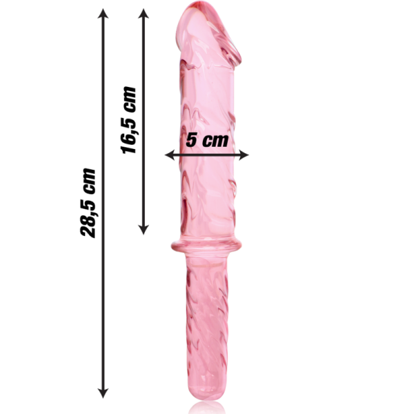 NEBULA SERIES BY IBIZA – modelis 24 dildo iš borosilikato stiklo rožinis 28.5 cm -o- 5 cm - Image 3