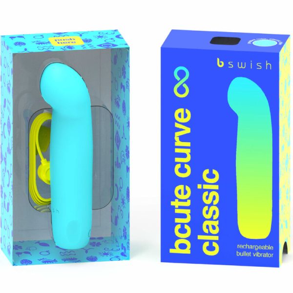 B SWISH – bcute kreivė be galo klasikinis įkraunamas vibratorius mėlynas silikonas - Image 2