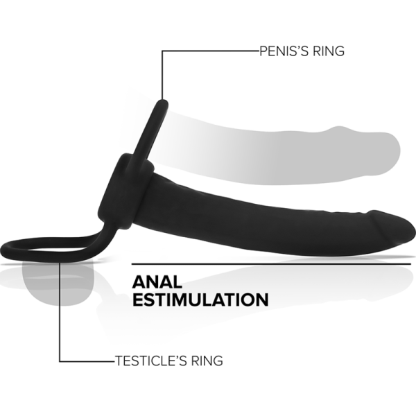 MYTHOLOGY FANTASY DILDO – mythology - cobi onyx analinis dildas su varpa ir kiaušinių žiedu 13 silikono cm - Image 3