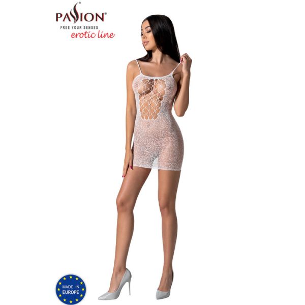 PASSION WOMAN BODYSTOCKINGS – aistringas - bs096 balta bodystocking vienas dydis - Image 3