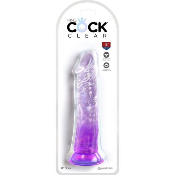 KING COCK – aiškus realistiškas penis 19.7 cm purpurinis - Image 2