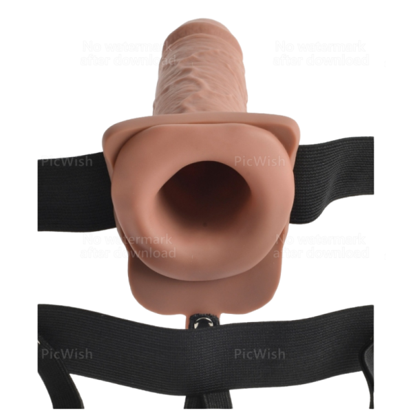 FETISH FANTASY SERIES – reguliuojamas diržas realistiškas penisas su kiaušiniais įkraunamas ir vibratorius 17.8 cm - Image 3
