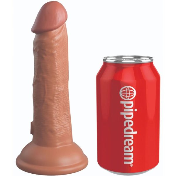 KING COCK – elitinis realistiškas silikoninis dildas 15.2 cm karamelė