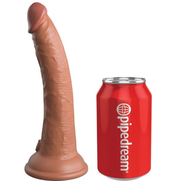 KING COCK – elite realistiškas silikoninis dildas 17.8 cm karamelė