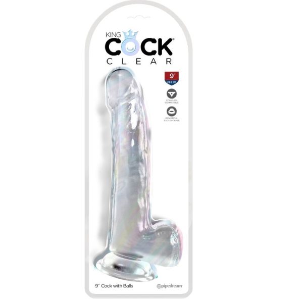 KING COCK – skaidrus dildas su kiaušiniais 20.3 cm - Image 2