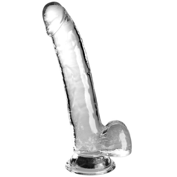 KING COCK – skaidrus dildas su kiaušiniais 20.3 cm