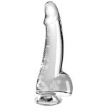 KING COCK - Skaidrus dildo su sėklidėmis 15.2 cm