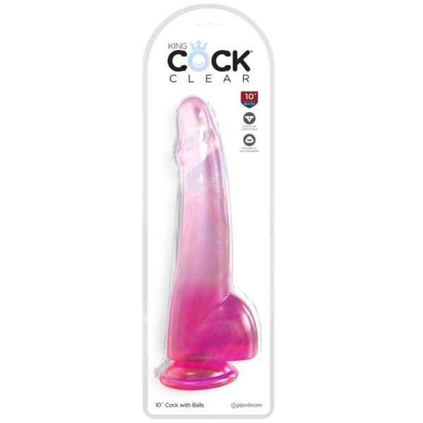 KING COCK – aiškus dildas su kiaulėmis 19 cm rožinis - Image 2