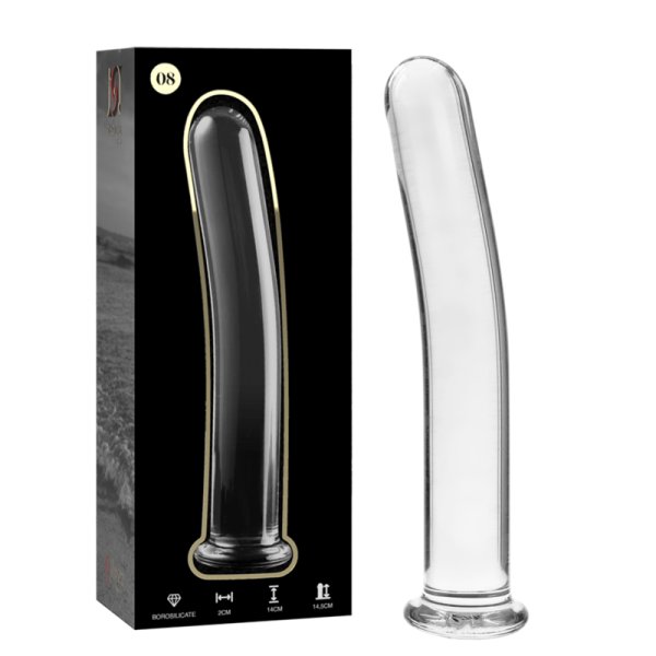 NEBULA SERIES BY IBIZA – modelis 8 dildo iš borosilikato stiklo aiškus 14.5 cm -o- 2 cm
