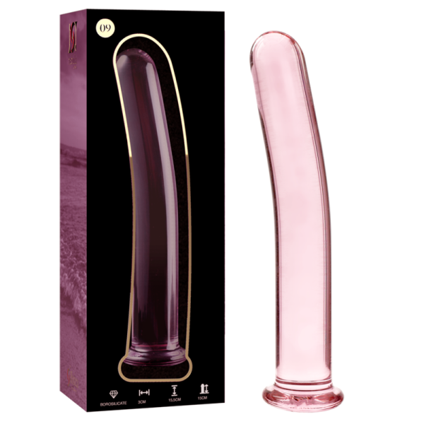 NEBULA SERIES BY IBIZA – modelis 9 dildas iš borosilikato stiklo rožinis 15.5 cm -o- 2.5 cm