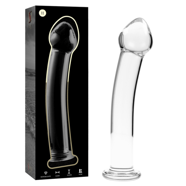 NEBULA SERIES BY IBIZA – modelis 11 dildo iš borosilikato stiklo aiškus 16 cm -o- 3 cm