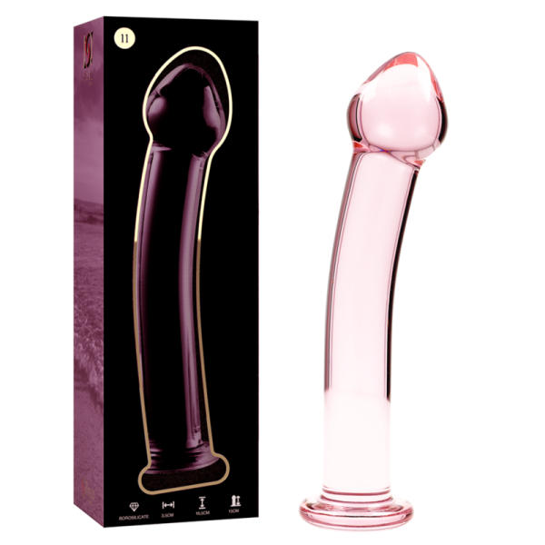 NEBULA SERIES BY IBIZA – modelis 11 dildo iš borosilikato stiklo rožinis 16 cm -o- 3 cm