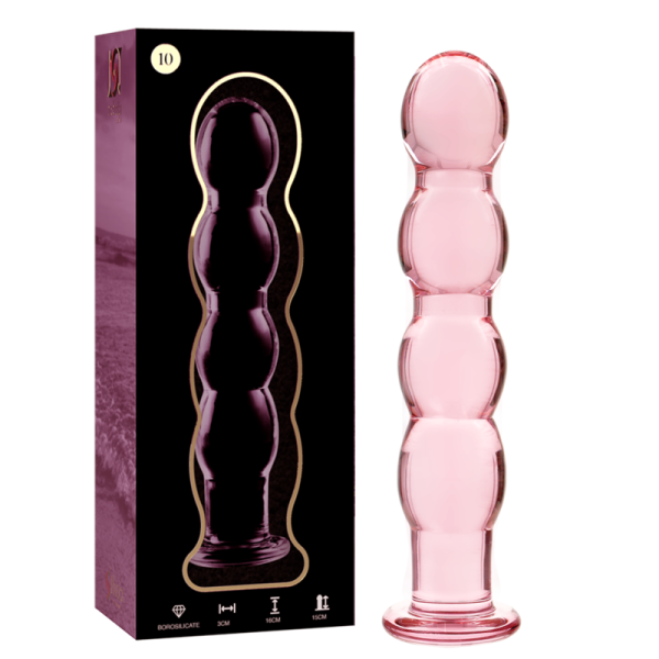NEBULA SERIES BY IBIZA – modelis 10 dildo iš borosilikato stiklo rožinis 16.5 cm -o- 3.5 cm