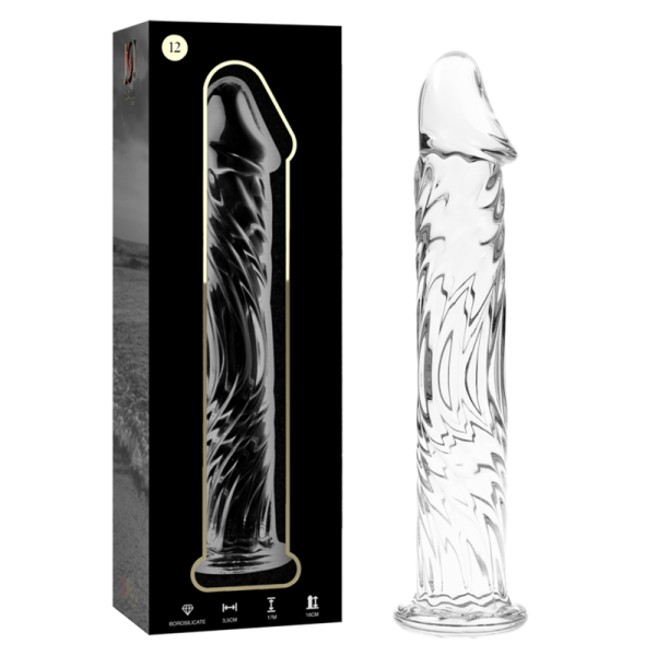 NEBULA SERIES BY IBIZA – modelis 12 dildas iš borosilikato stiklo aiškus 17 cm -o- 3.5 cm