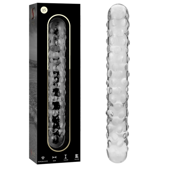 NEBULA SERIES BY IBIZA – modelis 15 dildas iš borosilikato stiklo aiškus 18.5 cm -o- 3 cm