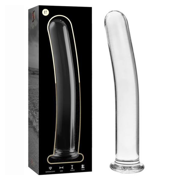 NEBULA SERIES BY IBIZA – modelis 17 dildo iš borosilikato stiklo aiškus 18.5 cm -o- 3 cm