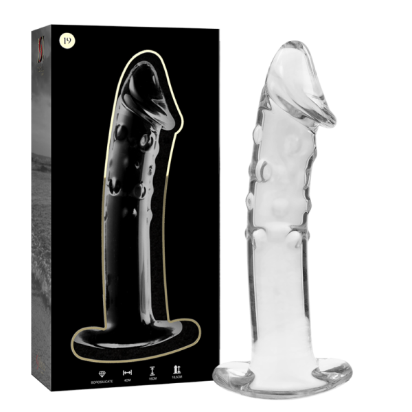 NEBULA SERIES BY IBIZA – modelis 19 dildo iš borosilikato stiklo aiškus 18.5 cm -o- 4 cm