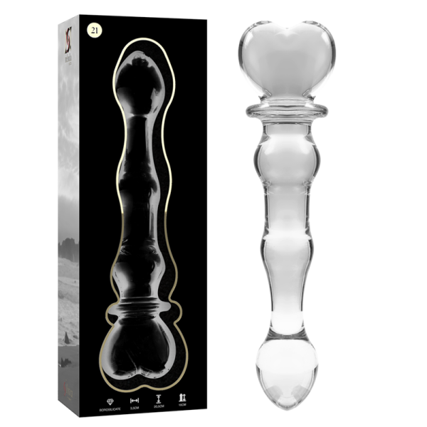 NEBULA SERIES BY IBIZA – modelis 21 dildas iš borosilikato stiklo aiškus 20.5 cm -o- 3.5 cm