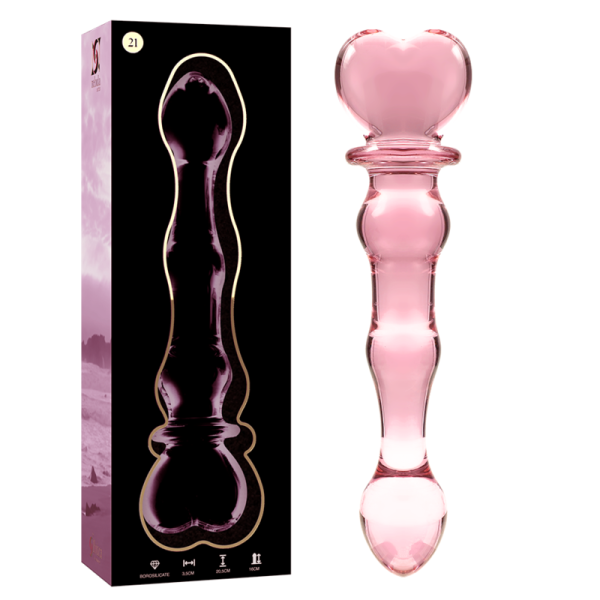 NEBULA SERIES BY IBIZA – modelis 21 dildo iš borosilikato stiklo rožinis 20.5 cm -o- 3.5 cm