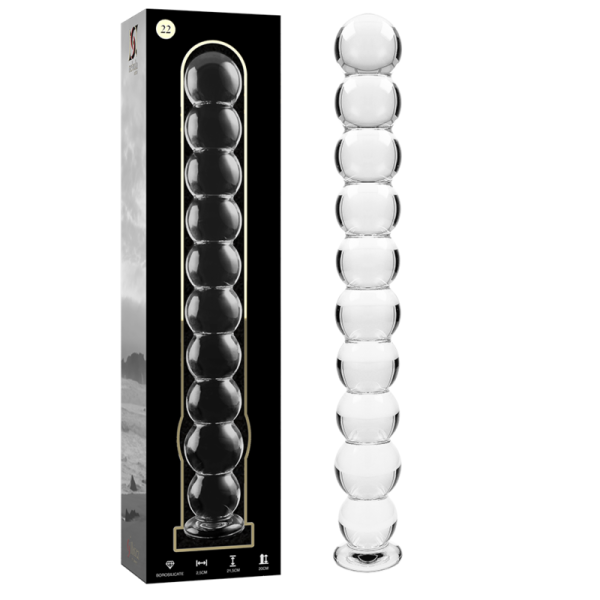 NEBULA SERIES BY IBIZA – modelis 22 dildo borosilikatinis stiklas aiškus 21.5 cm -o- 2.5 cm