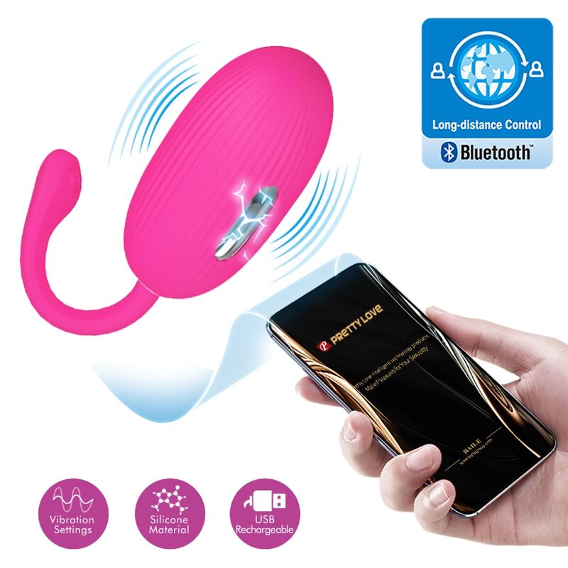 PRETTY LOVE SMART – pretty love - doreen įkraunamas vibruojantis kiaušinis magenta su nuotoliniu valdymu