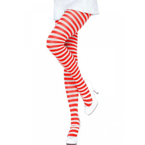 LEG AVENUE HOSIERY – leg avenue - balti/raudoni raštų pantalonai