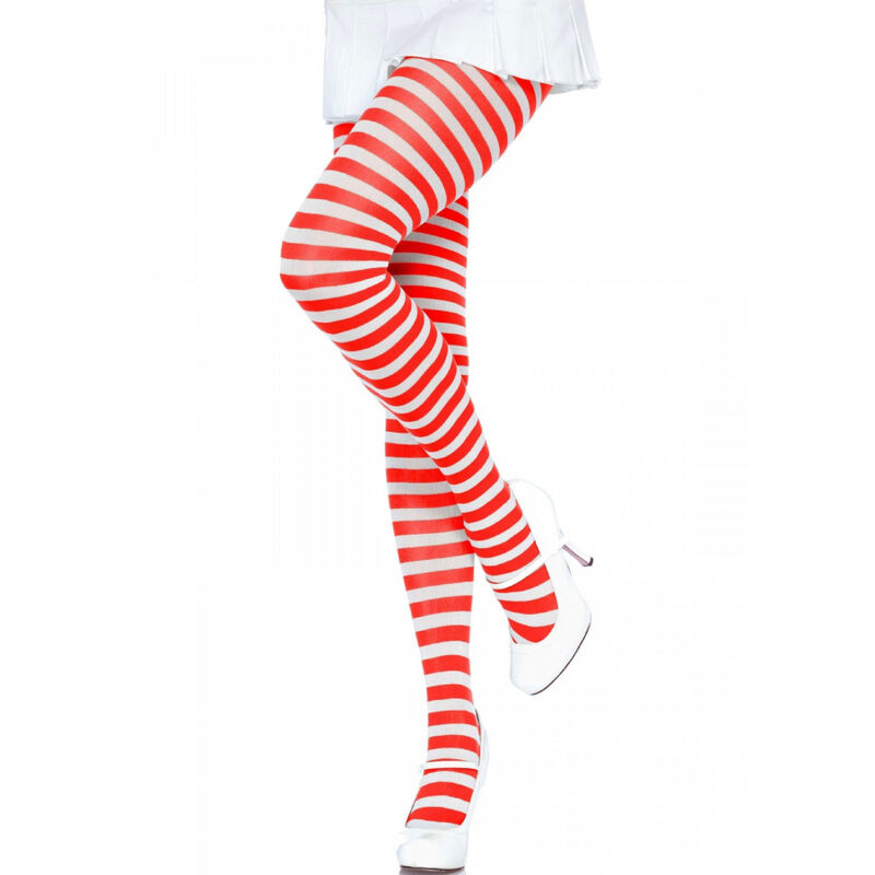 LEG AVENUE HOSIERY – leg avenue - balti/raudoni raštų pantalonai