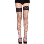 LEG AVENUE HOSIERY - Tinklinės Kojinės su Juoda Nėrinių Viršutine Dalis